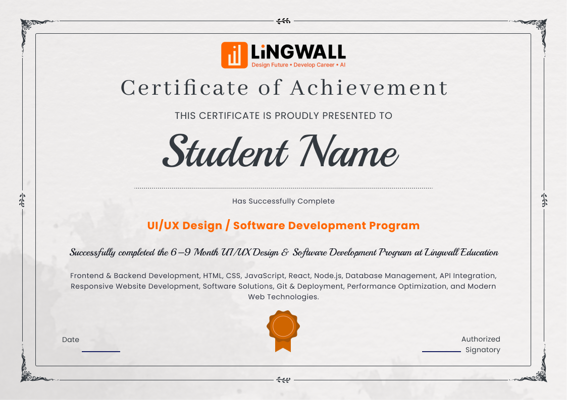 Lingwall Certificate Preview